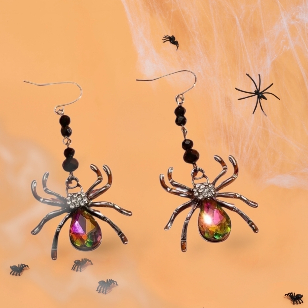 Elegant Colorful Spider Earrings
